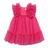Abel & Lula Abito Mezza Manica Tinta Unita In Tulle per Neonata 502992X FUXIA ABEL & LULA 