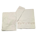 LE BEBE' set lenzuola 3 pezzi tinta unita con ricami Bianco per Neonata LBG5485 BIANCO LE BEBE' 