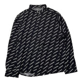Daniele Alessandrini Long Sleeve Shirt Solid Color Printed Pattern Logo Black For Boys