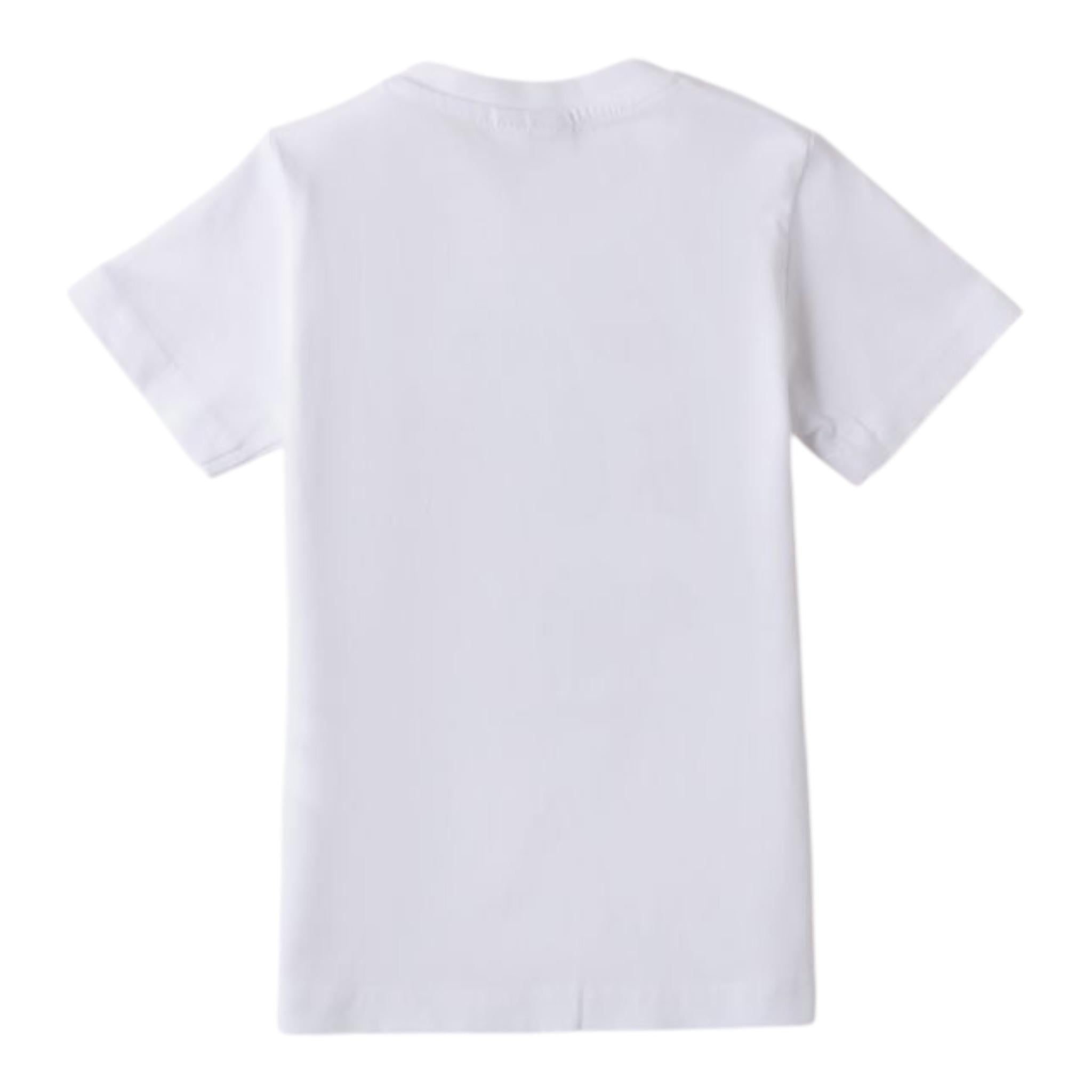 I Do T-Shirt Girocollo Tinta Unita con Stampa per Bambino 4B466 BIANCO I DO 