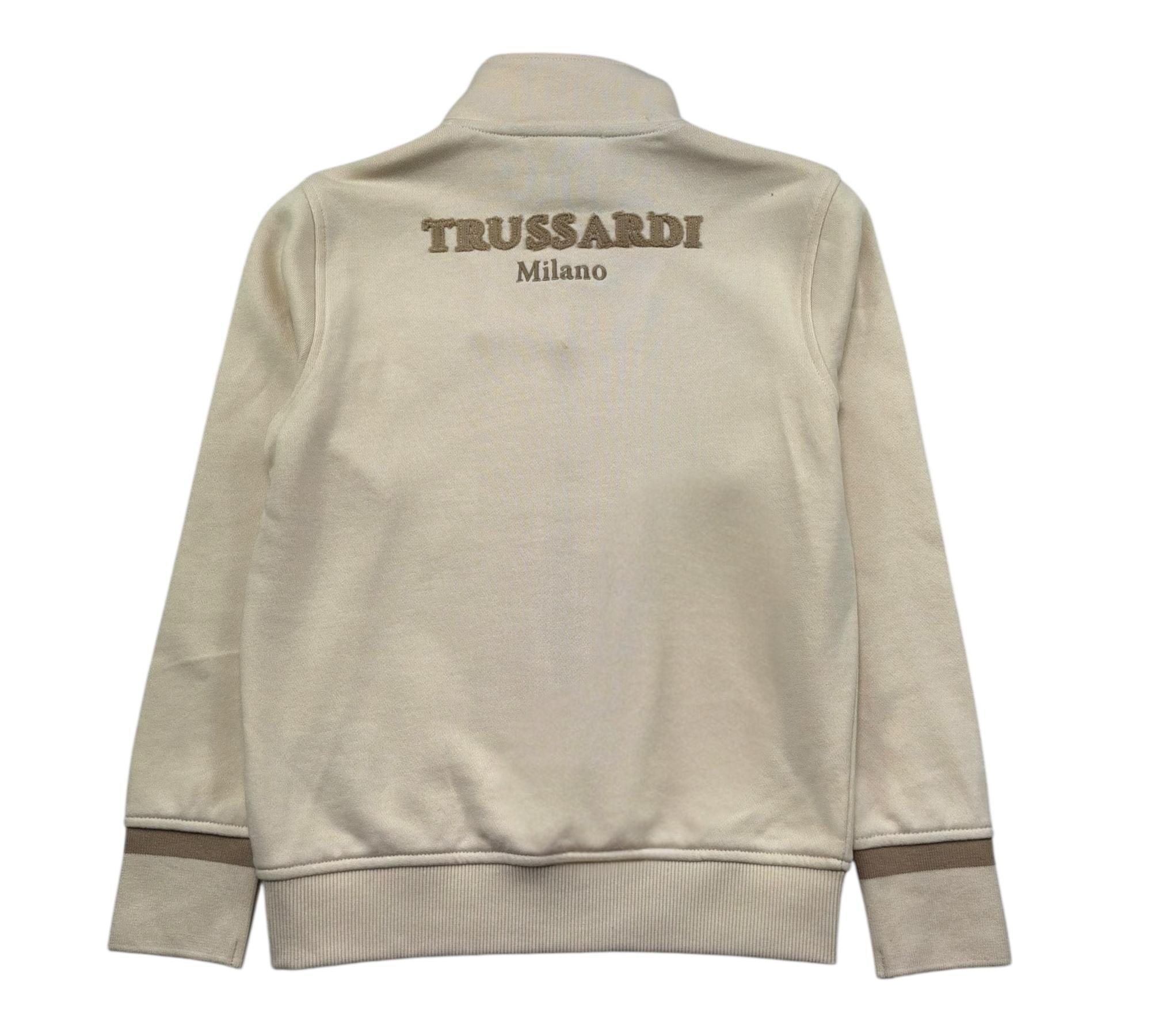 Trussardi Felpa con Zip Tinta Unita E Logo per Bambino TBP26149FE BEIGE TRUSSARDI 