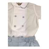 La Stupenderia Complete 2 Piece Shirt Body-Bermuda Two-Tone White/Light Blue For Newborn