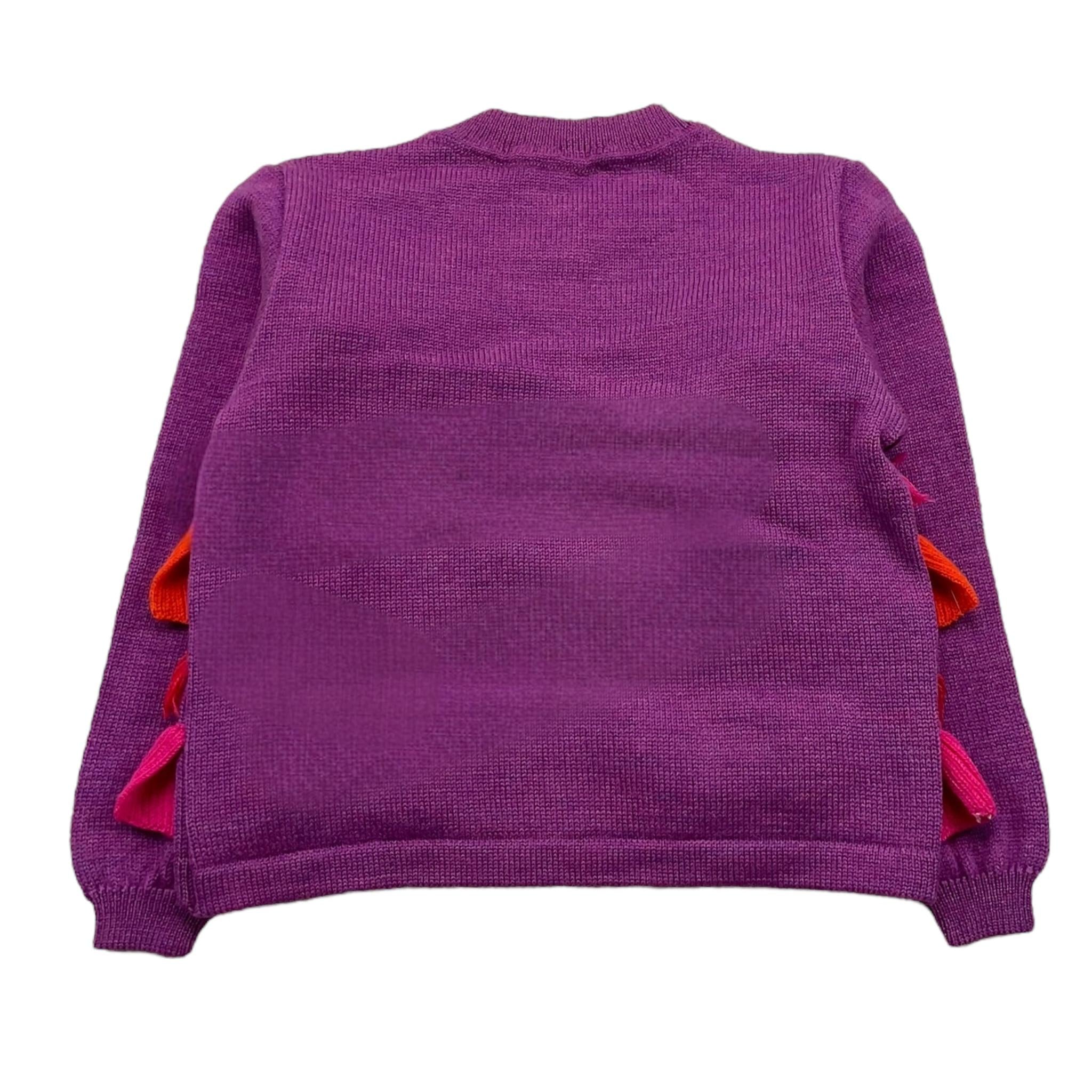 LE COCONNE cardigan tinta unita con frange in contrasto Viola per Neonata LCN2390 VIOLA LE COCONNE 