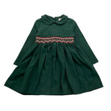 MALVI & CO abito manica lunga tinta unita cn ricami Verde per Neonata FCCM005VEIIN VERDE MALVI & CO 