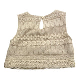 Alice Pi Top Solid Color Armhole With Ivory Embroidery For Girls