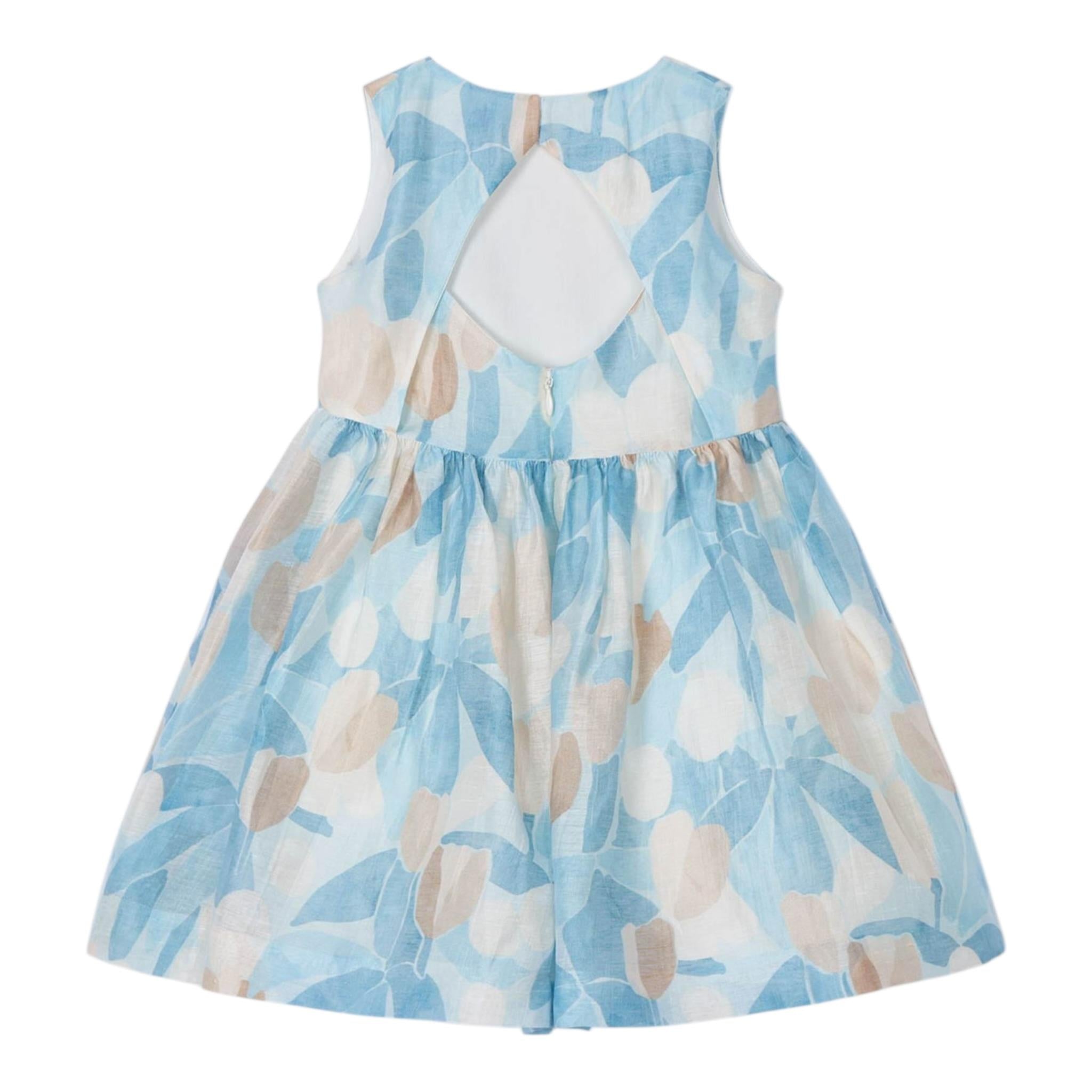 Mayoral Abito Giromanica Stampa Fantasia per Bambina 3913X AZZURRO MAYORAL 