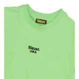Blauer T-Shirt Girocollo Tinta Unita con Stampa per Neonato 25SBLKH02565 VERDE BLAUER 