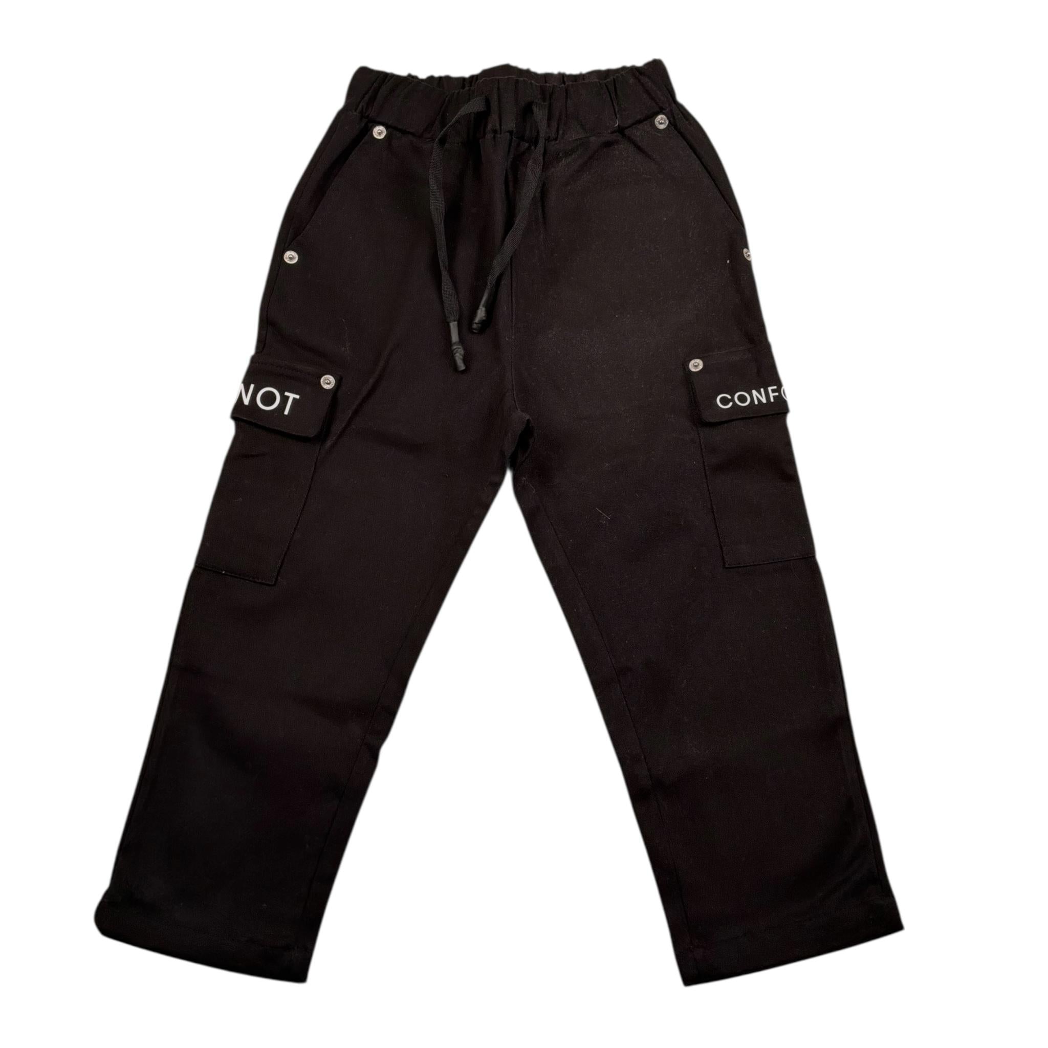 Do Not Conform Pantalone Tinta Unita con Elastico In Vita per Neonato DPA040N NERO DO NOT CONFORM 