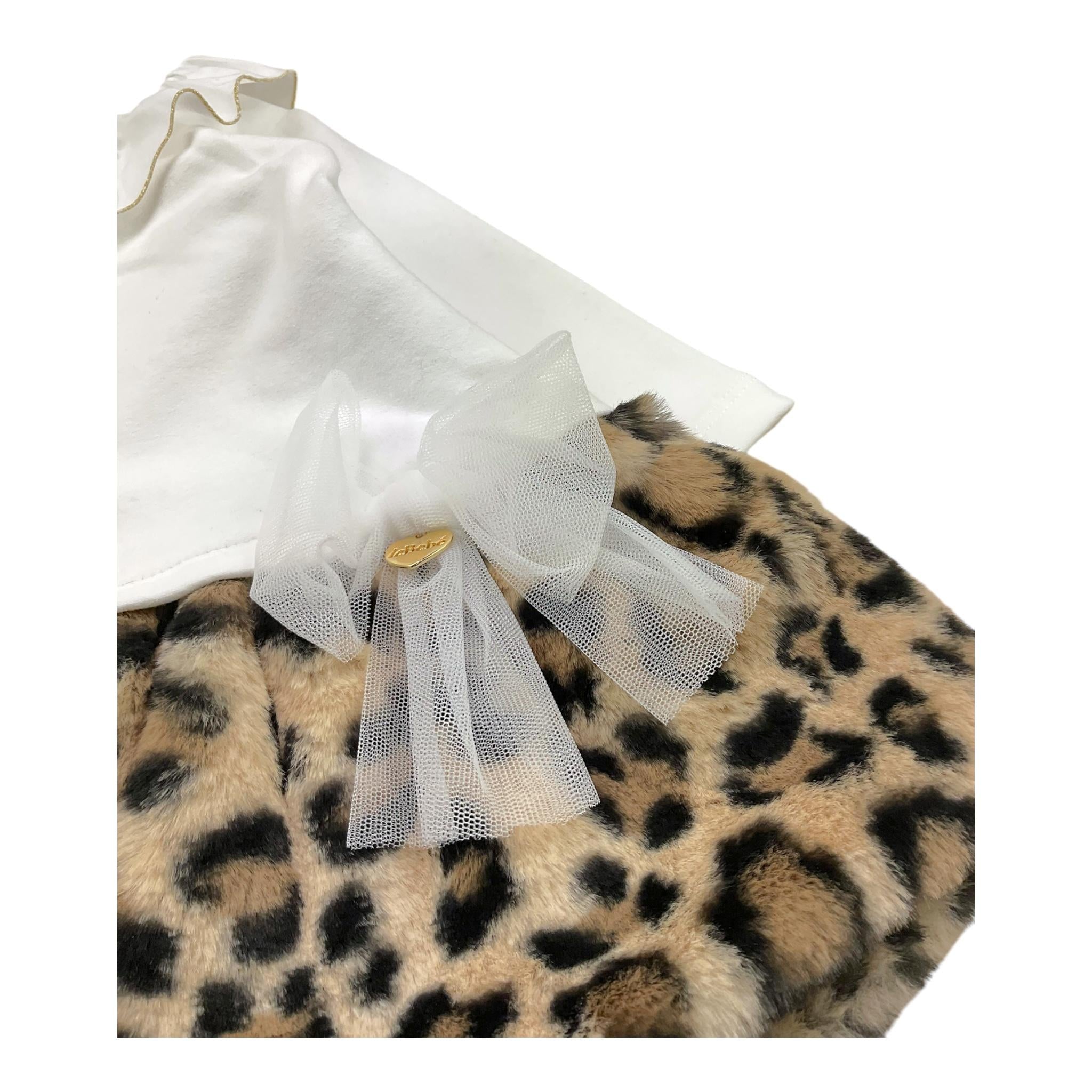 LE BEBE' abito tinta unita con fantasia maculata Bianco per Neonata LBG6025 BIANCO LE BEBE' 