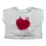 M+E' T-Shirt Girocollo Tinta Unita con Stampa per Neonata UE1383 BIANCO M+E' 