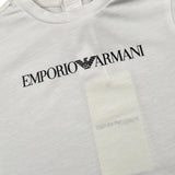Emporio Armani T-Shirt tinta unita con Stampa Bianco per Neonato 8NHTN5 BIANCO EMPORIO ARMANI 
