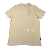 Dan John Solid Color Crew Neck T-Shirt With Beige Logo For Boys