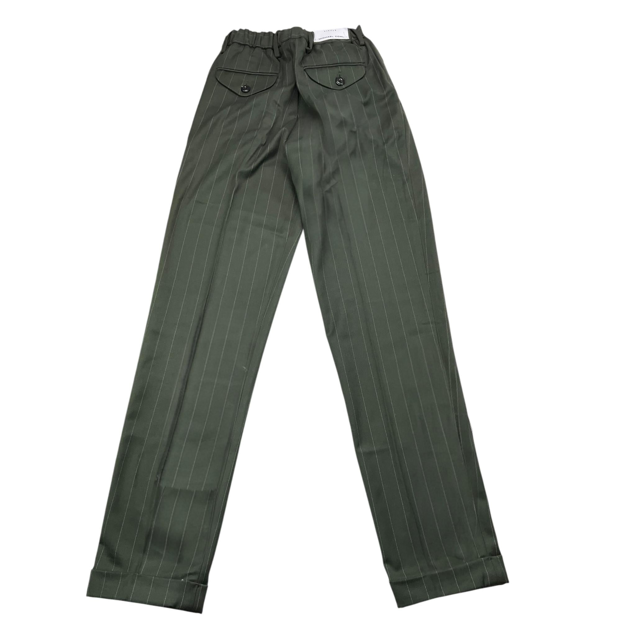 MICHAEL COAL pantalone tinta unita con elastico in vita Verde per Bambino YOUFR7147F24 VERDE MICHAEL COAL 