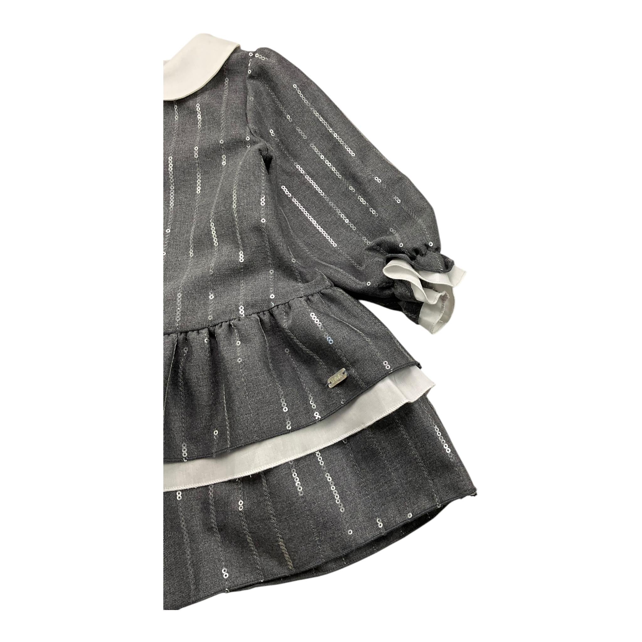 LE BEBE' abito manica lunga tinta unita con paillettes Grigio per Neonata LBG6152 GRIGIO LE BEBE' 