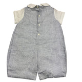 La Stupenderia Onesie Half Sleeve Solid Color With Collar And Sleeves In Contrast Light Blue For Newborn