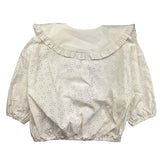 Philosophy Solid Color Long Sleeve Shirt With Cream Perforations For Girls