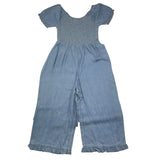 Losan One-Piece Jumpsuit Half Sleeve Solid Color Palazzo Model Blue for Girls
