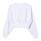 PINKO felpa tinta unita girocollo con applicazioni Bianco per Bambina F4PIJGSW035 BIANCO PINKO 