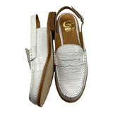 Gallucci Moccasin Open Model Solid Color White For Girls