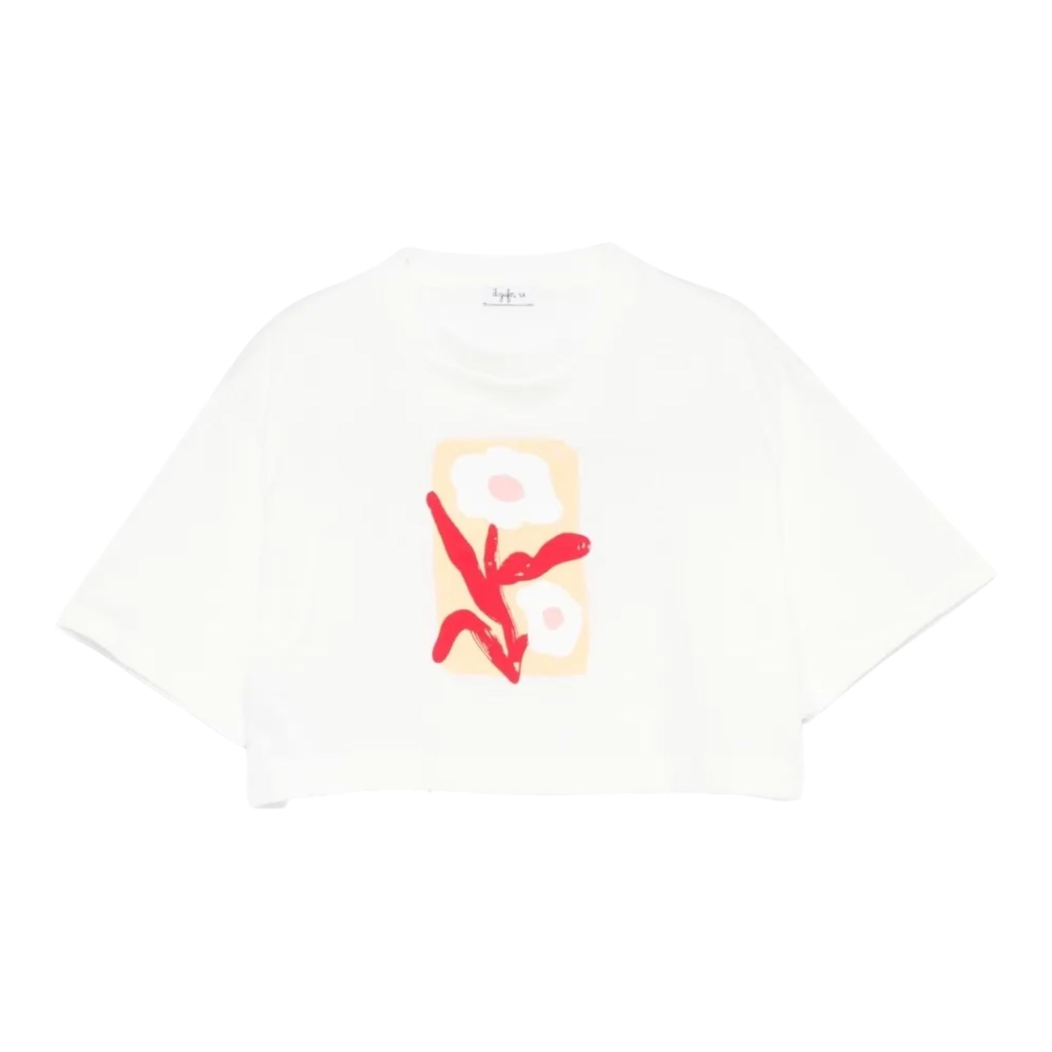 Il Gufo T-Shirt Girocollo Tinta Unita con Stampa per Neonata P25TS477MF001N BIANCO IL GUFO 