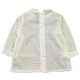 La Stupenderia Long Sleeve Shirt Solid Color White For Baby Girl