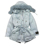 TRUSSARDI parka tinta unita con cappuccio Azzurro per Bambina TGA25030GB AZZURRO TRUSSARDI 