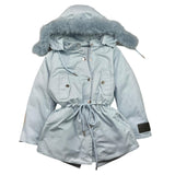 TRUSSARDI parka tinta unita con cappuccio Azzurro per Bambina TGA25030GB AZZURRO TRUSSARDI 