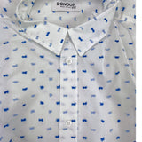 Dondup Solid Color Long Sleeve Shirt With White Pattern For Boys