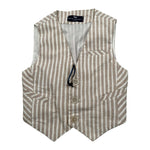 Manuel & Frank Gilet Tinta Unita con Bottoni E Fantasia A Righe per Bambino MF5155NJ BEIGE MANUEL & FRANK 