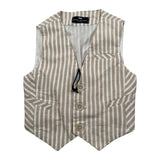 Manuel & Frank Gilet Tinta Unita con Bottoni E Fantasia A Righe per Bambino MF5155NJ BEIGE MANUEL & FRANK 