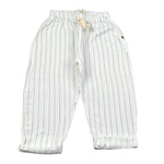 Petit Indi Pantalone Tinta Unita con Fantasia A Righe per Neonato SS25BK8225X BIANCO PETIT INDI 