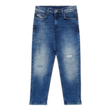 Diesel Jeans Solid Color With Adjustable Waist Blue For Boys