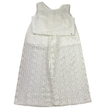 Kocca Completo 2 Pezzi Pantalone-Top Tinta Unita con Ricami per Bambina 60725 BIANCO Kocca 