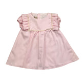 La Stupenderia Solid Color Sleeveless Dress With Contrasting Trim Pink For Baby Girl