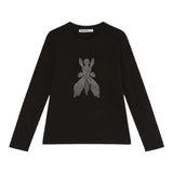 Patrizia Pepe Shirt Girocollo Tinta Unita con Brillantini per Bambina 7M0752 NERO PATRIZIA PEPE 