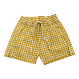 Aventiquattrore Bermuda Solid Color with Yellow Check Pattern for Newborns