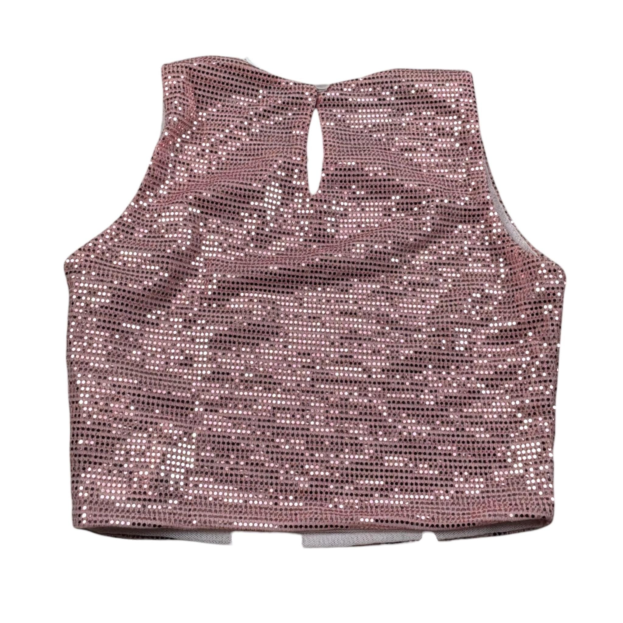 Lu Lu By Miss Grant Canotta tinta unita con Paillettes Rosa per Bambina LL3477X ROSA LU LU BY MISS GRANT 