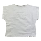 Babe &amp; Tess Solid Color Crew Neck T-Shirt With Contrast Print White For Girls