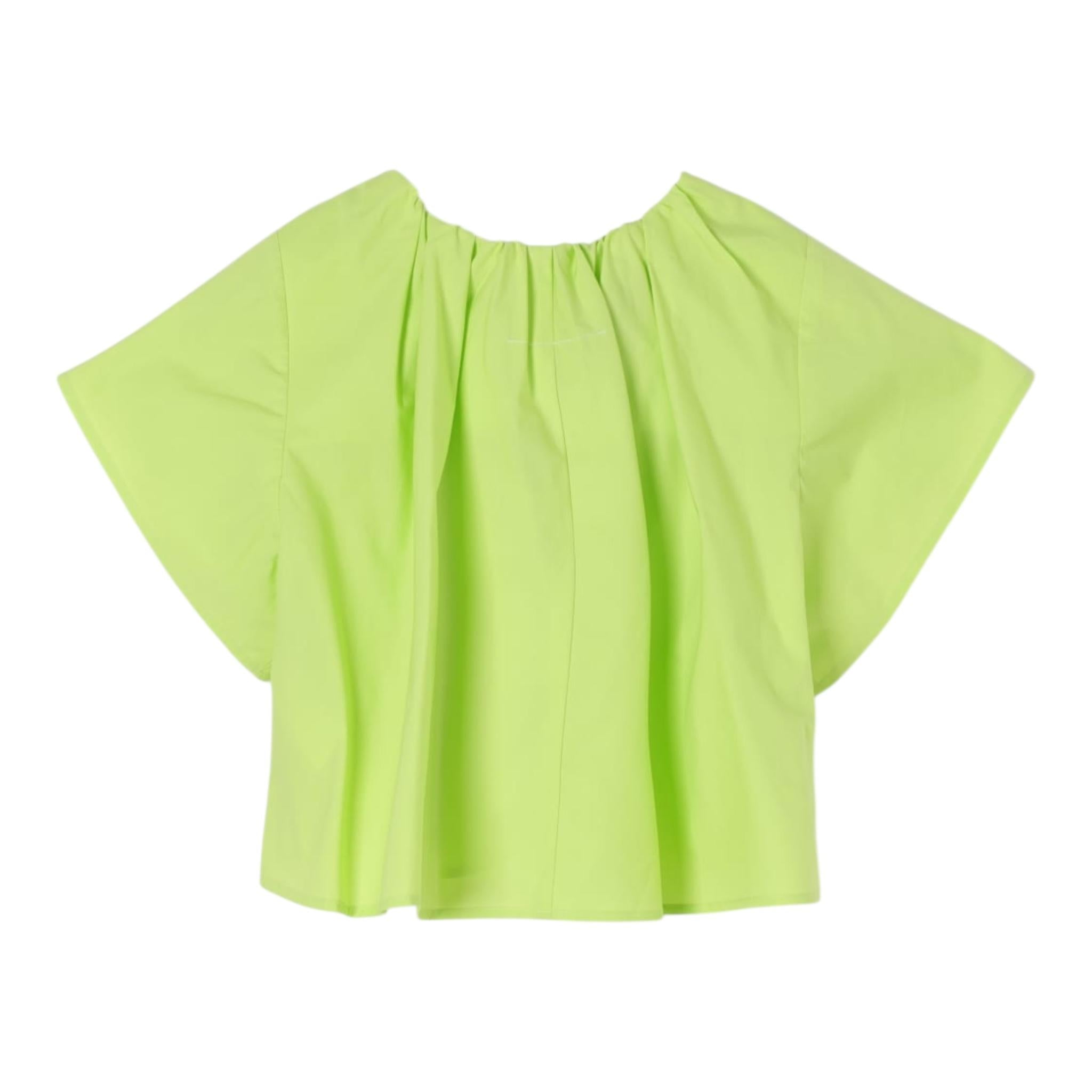 Maison Margiela Camicia Tinta Unita per Bambina M60760 VERDE MAISON MARGIELA 