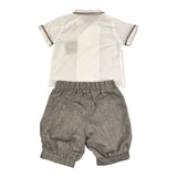 La Stupenderia 2 Piece Set Shirt Body-Bermuda White/Beige For Newborn
