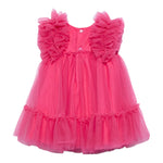 Abel & Lula Abito Mezza Manica Tinta Unita In Tulle per Neonata 502992X FUXIA ABEL & LULA 