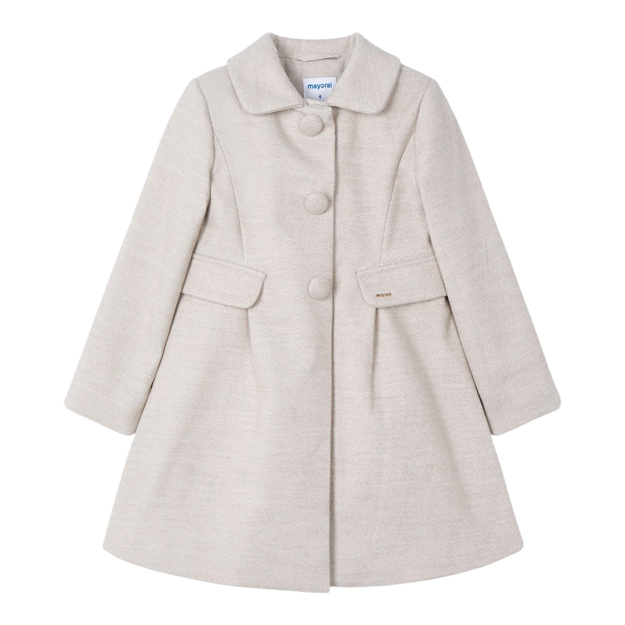 MAYORAL cappotto tinta unita cn finte tasche Beige per Bambina 4484X BEIGE MAYORAL 