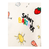 SAINT BARTH maglia girocollo tinta unita con ricami Panna per Bambina PRC0012 PANNA SAINT BARTH 