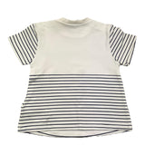 Mayoral T-Shirt Crew Neck Solid Color Striped Pattern White for Newborns