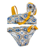 Miranda Costume 2Pcs Bandeau-Brief Solid Color with White Pattern for Girls
