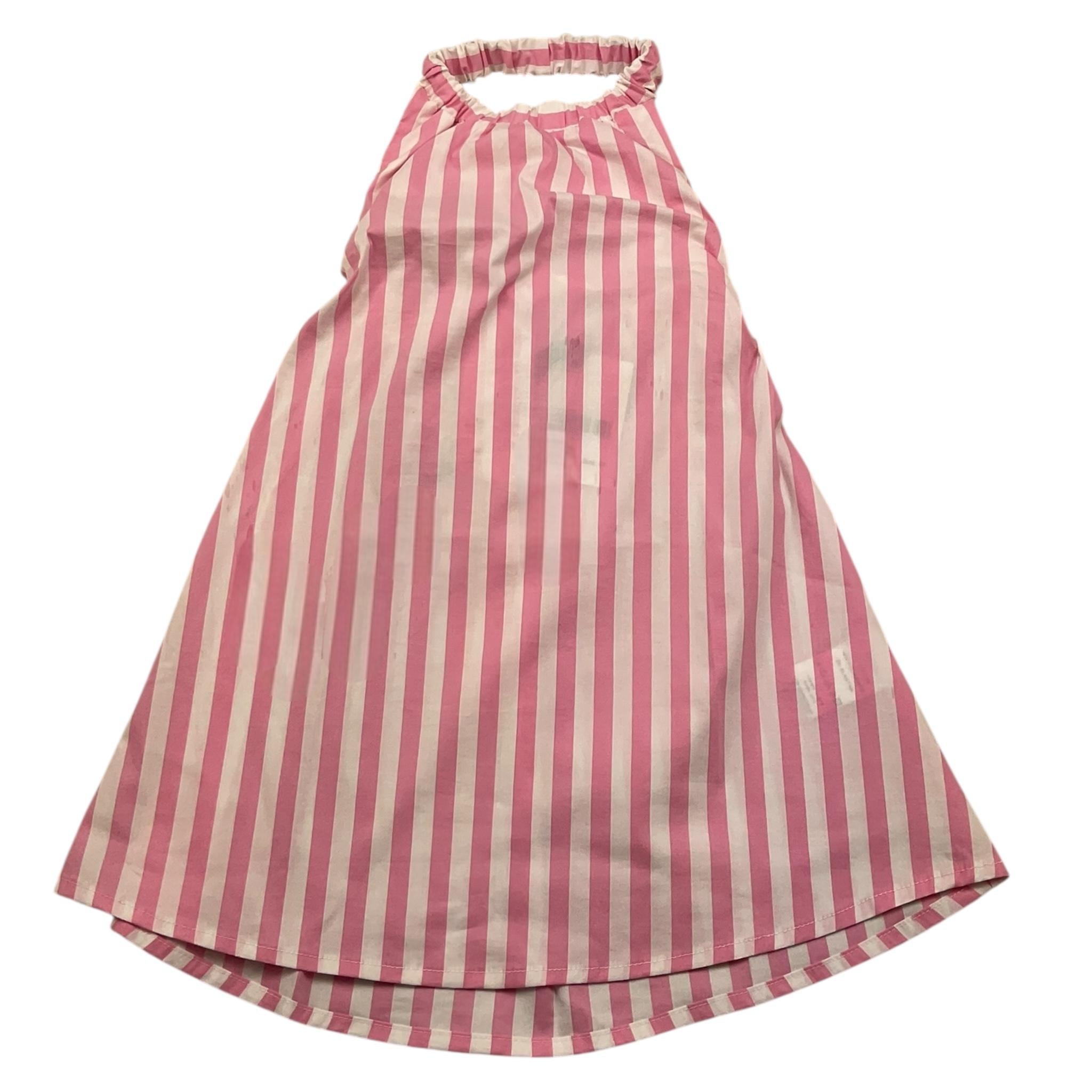 Piccola Ludo Abito Tinta Unita con Fantasia A Righe per Bambina BS10WB029 BIANCO PICCOLA LUDO 