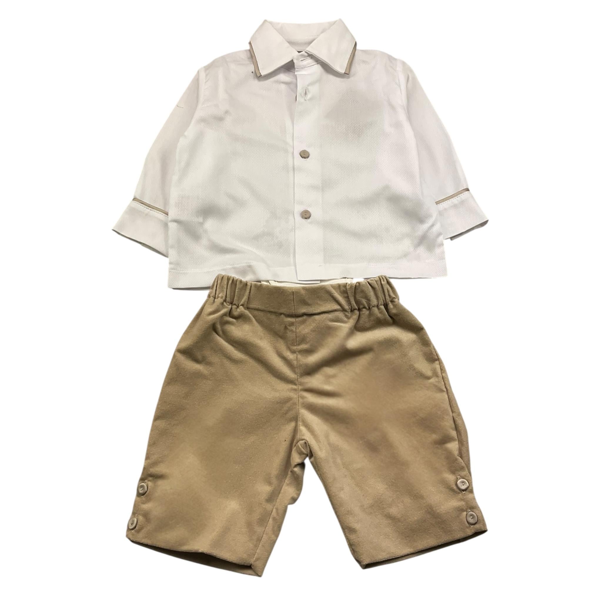 LA STUPENDERIA completo 2 pezzi camicia-bermuda Bianco/beige per Neonato CCCT61 BIANCO/BEIGE LA STUPENDERIA 