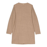 Herno Coat Solid Color With Buttons Round Neck Sand For Girls