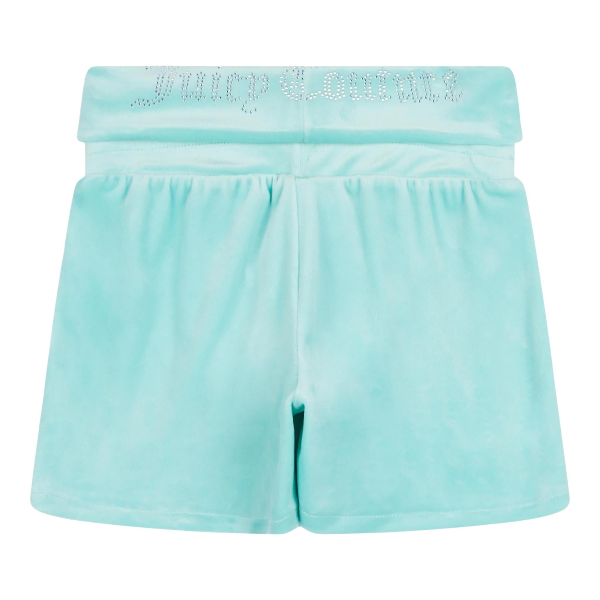 Juicy Couture Short Tinta Unita In Velluto per Bambina JBX6502X AZZURRO JUICY COUTURE 