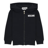 MOSCHINO felpa tinta unita con zip e cappuccio Nero per Neonato MUF05I NERO MOSCHINO 